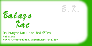 balazs kac business card